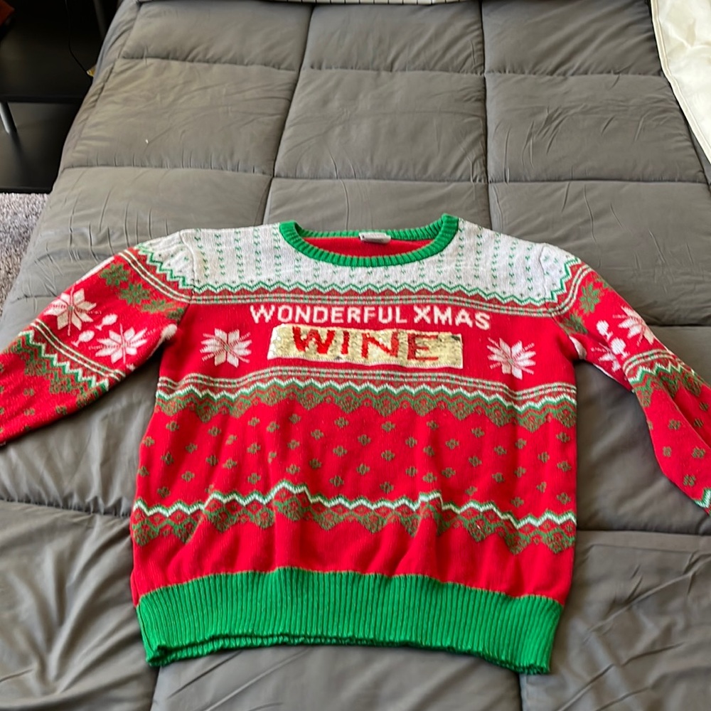 Christmas Sweater that flips to wine time!😀😀😀